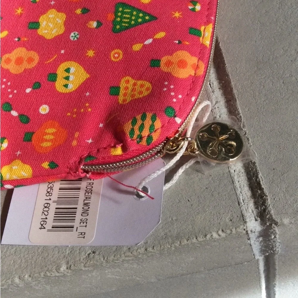 L’Occitane Red cosmetic almond bag NWT
